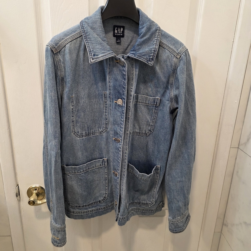 GAP Light Blue Soft Denim Barn Jacket Style sz M